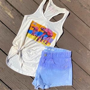 Disney Star Wars Neff AT-AT Tank Top Shorts Set Ombré XS 9